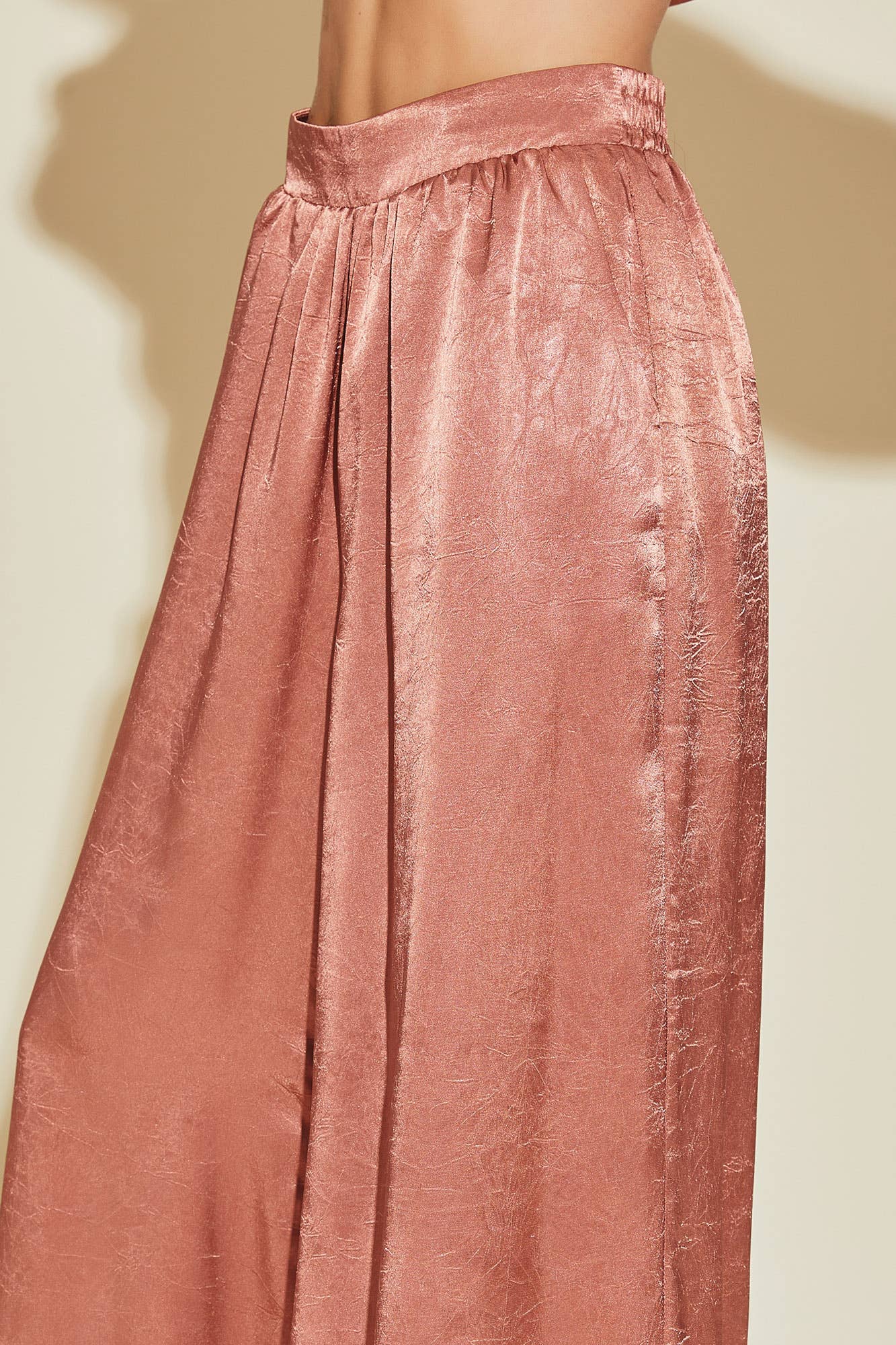 Women's Satin Style Pants in Clay