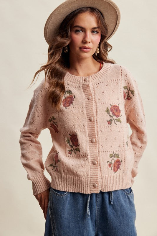 Floral Rose Cardigan