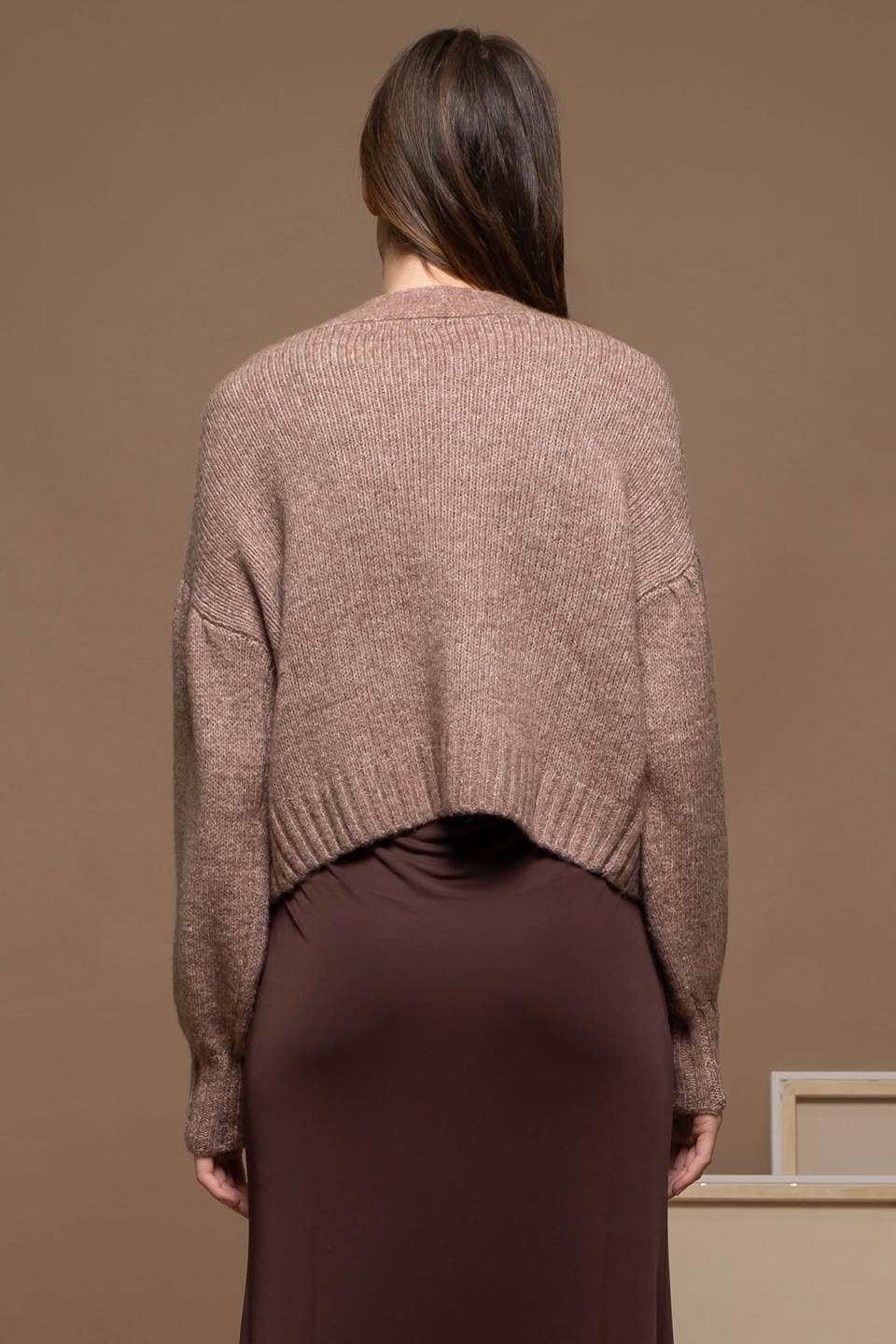 COZY KNIT CARDIGAN: COCOA