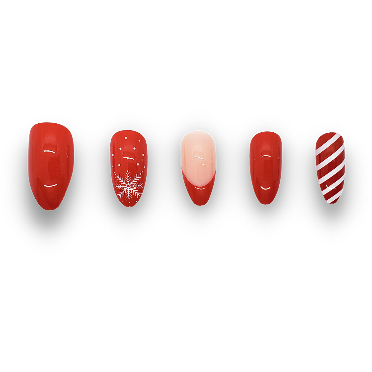 Christmas Wish | Red Winter Holiday Reusable Press On Nails