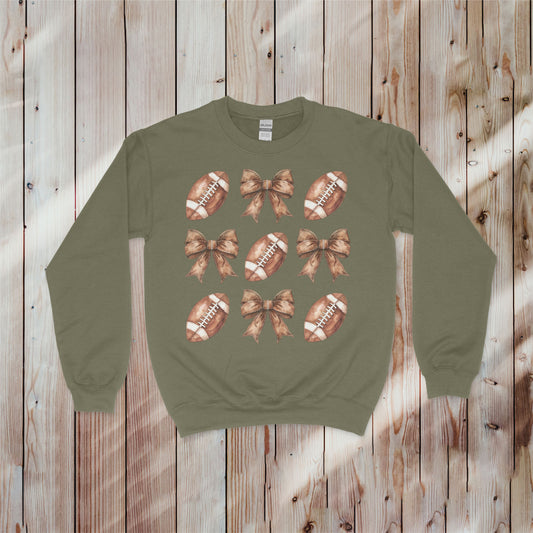 Fall Coquette Football Crewneck