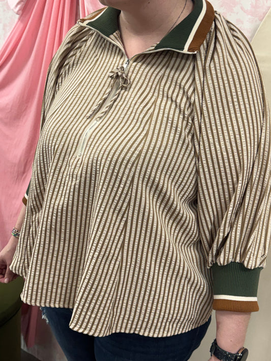 Ella Striped Puff Sleeve Blouse