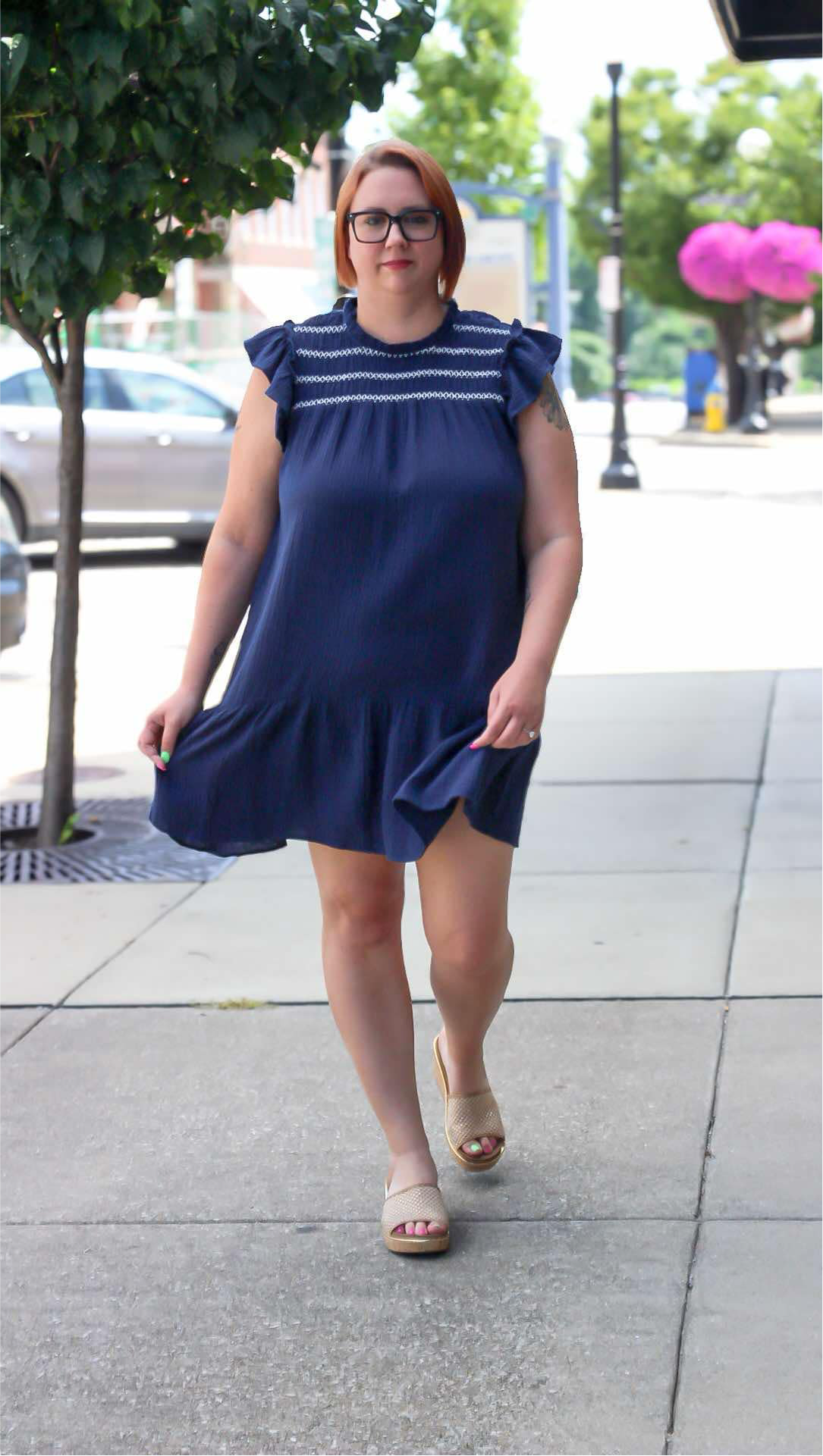 Claudia Smocked Flutter Sleeve Dress