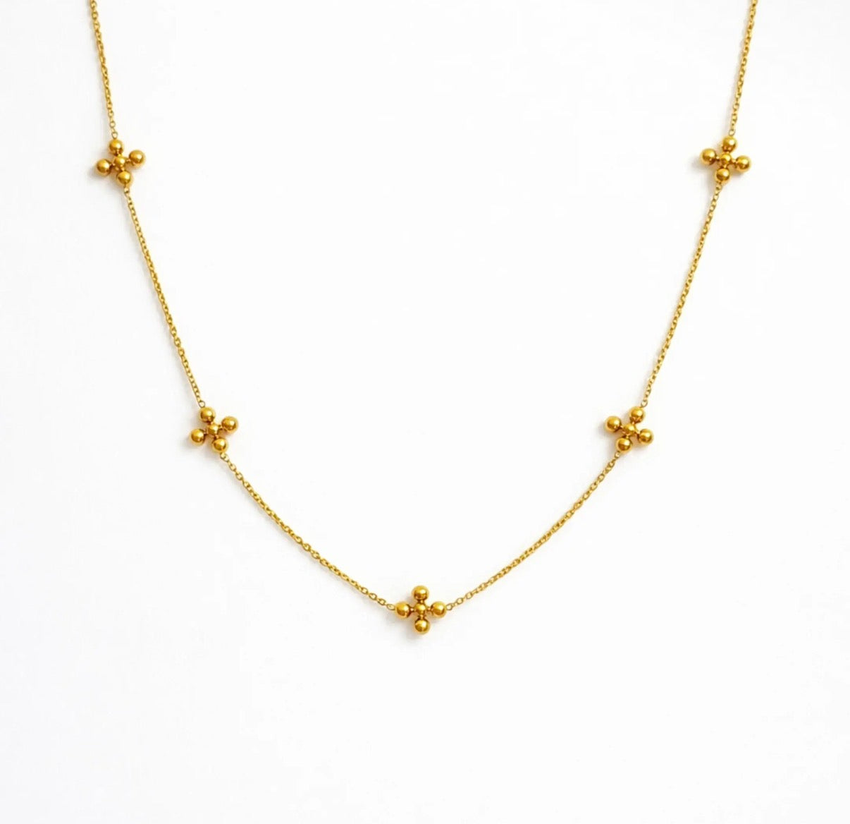 Dot Dainty Cross Necklace