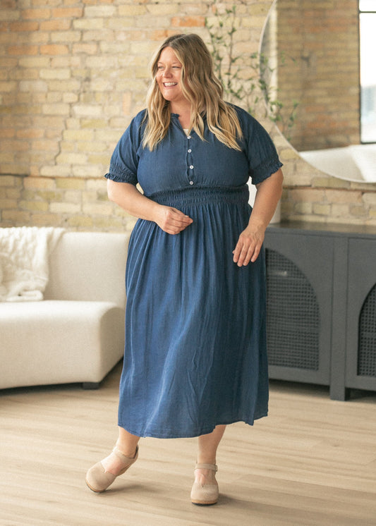 Rena Chambray Midi Dress