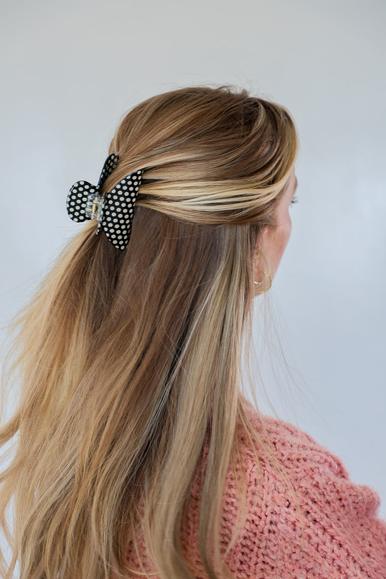 Black Polka Dot Clip