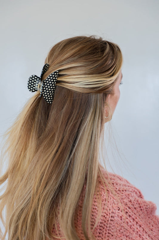Black Polka Dot Clip