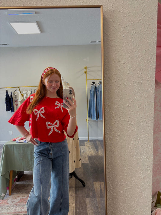 Red Gingham Hair Scarf