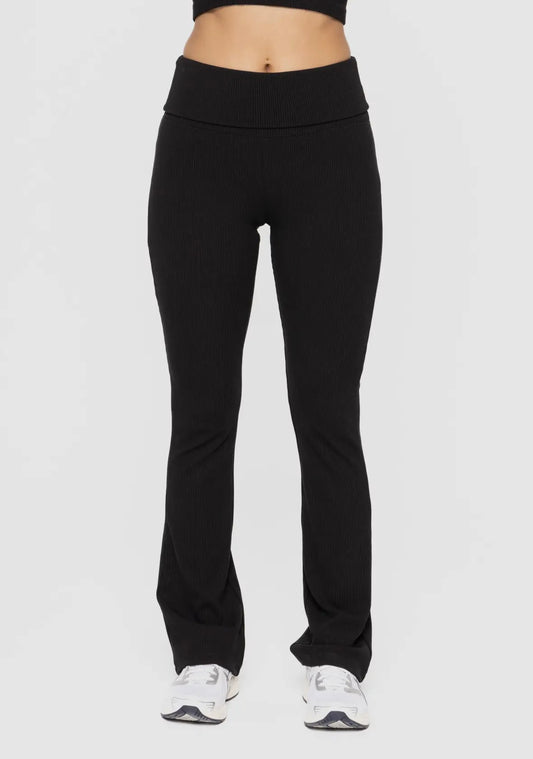 Black High Waisted Flare Leggings