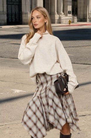 Oatmeal Mockneck Relaxed Sweater