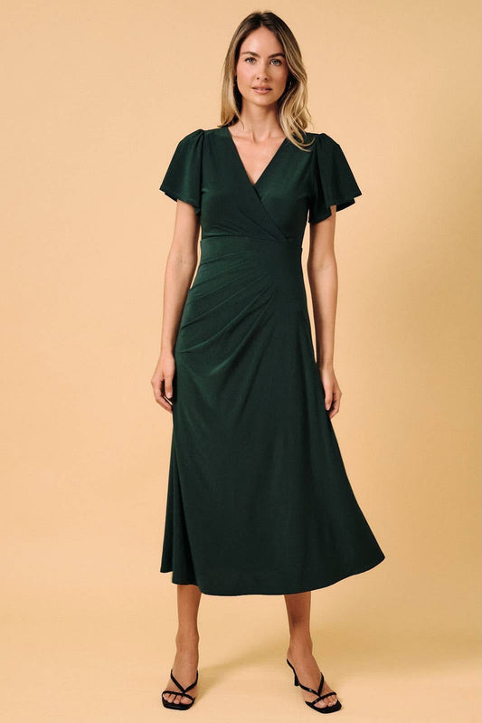 Emerald Midi Wrap Dress