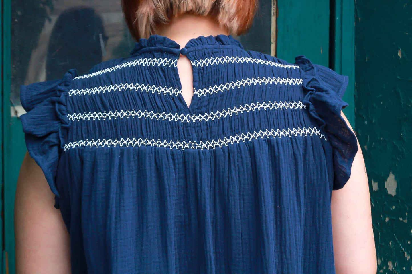 Claudia Smocked Flutter Sleeve Dress