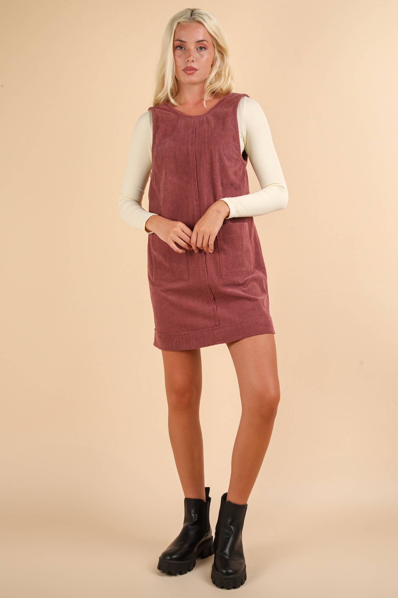 Corduroy Backless Casual Mini Dress