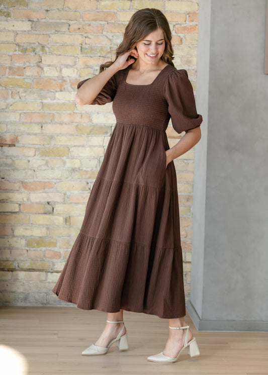 Kayleen Maxi Dress in Chocolate Brown *Preorder*