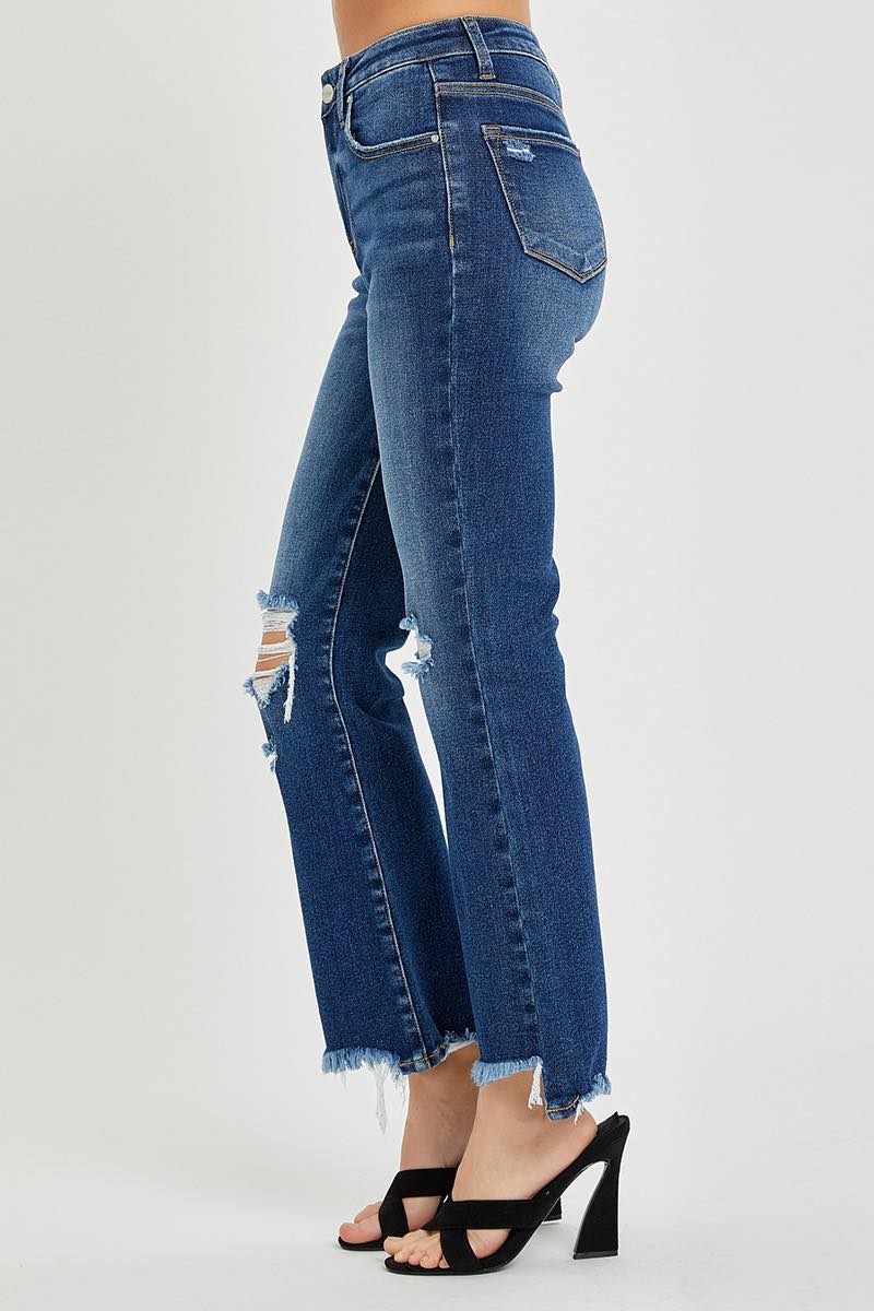 High Rise Crop Flare Jeans