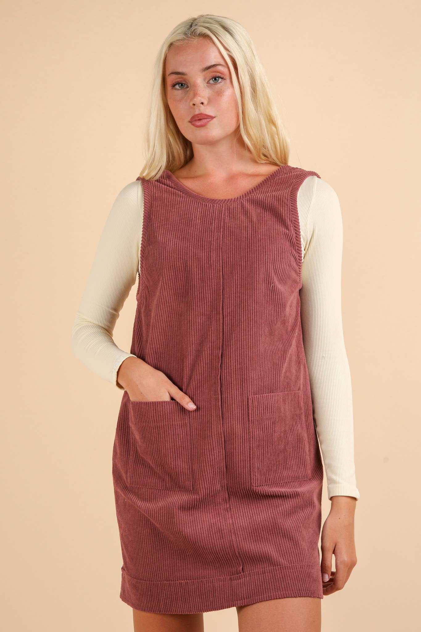 Corduroy Backless Casual Mini Dress