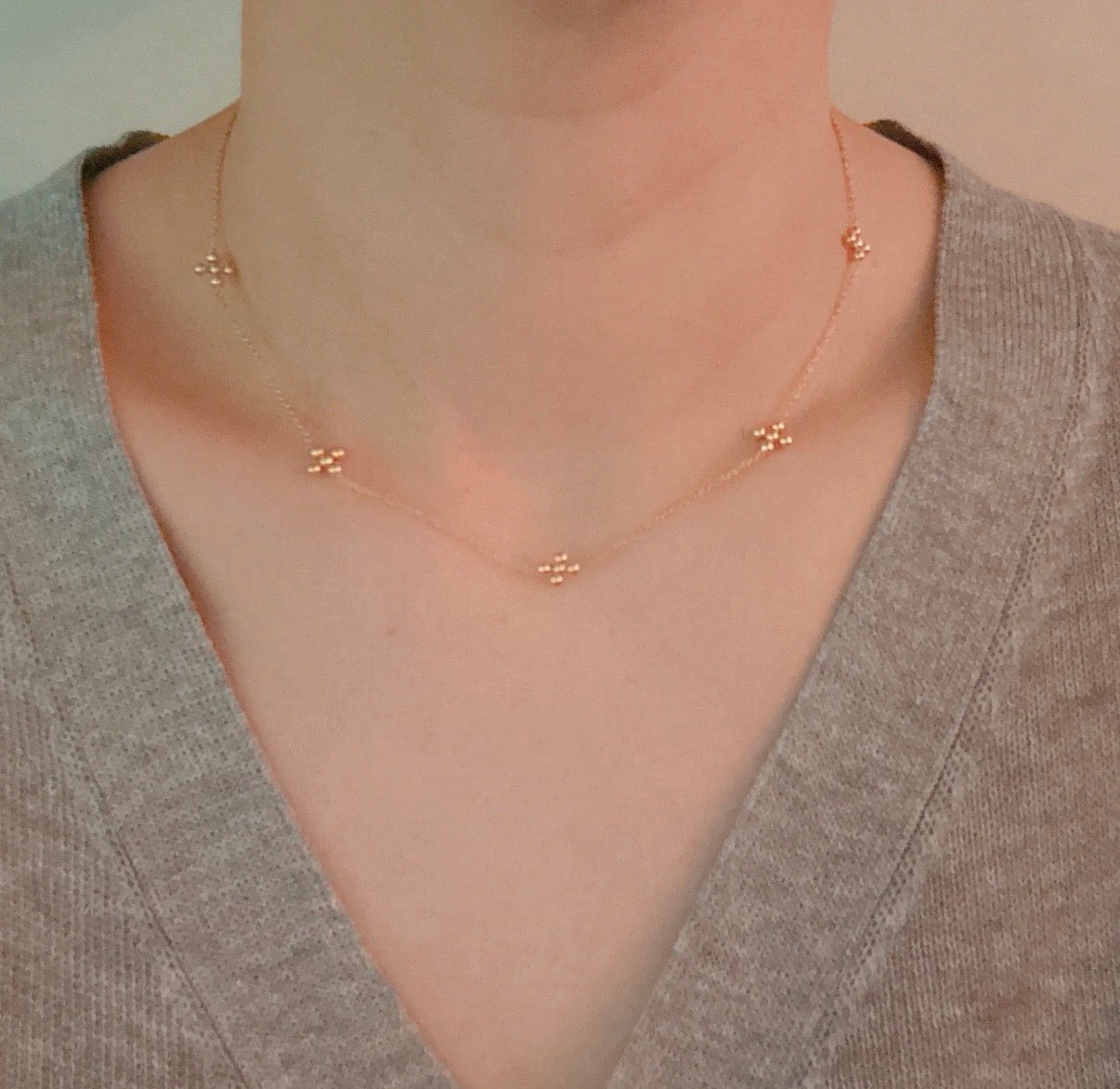 Dot Dainty Cross Necklace