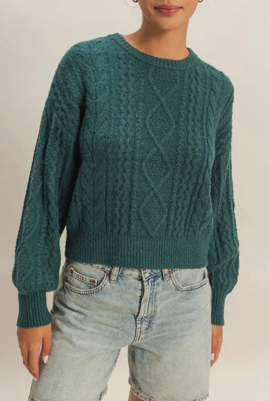 Jade Cable Knit Sweater