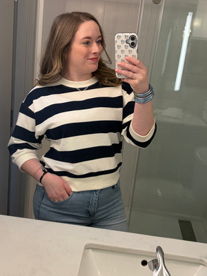 Striped Oversized Knit Blouse