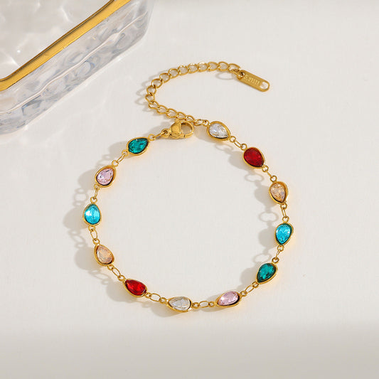 Rainbow Teardrop Bracelet