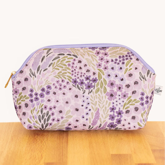 Lilac Floral Zipper Pouch