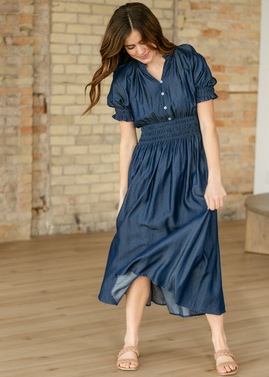 Rena Chambray Midi Dress