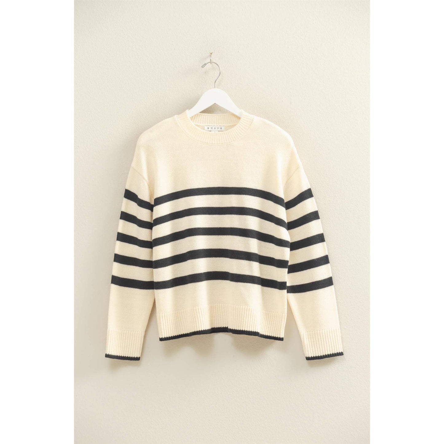 Striped Casual Crew Neck Soft Sweater: