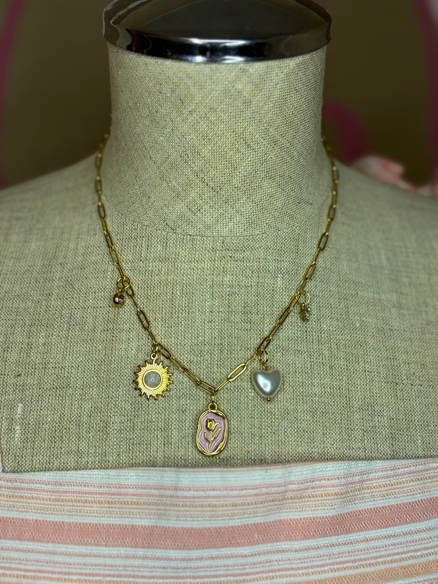 Gold Plated Charm Necklace