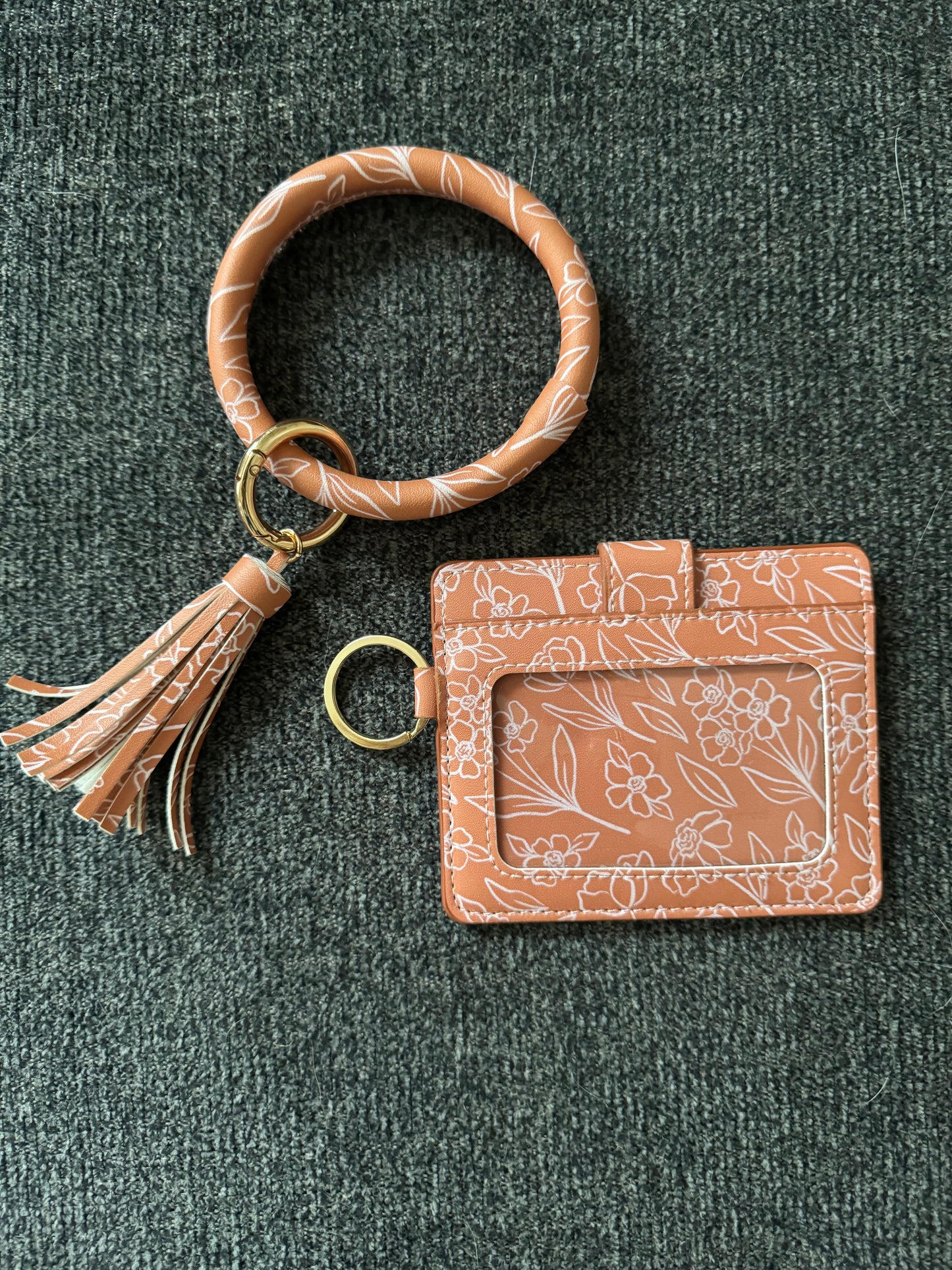 Terracotta Floral Wristlet