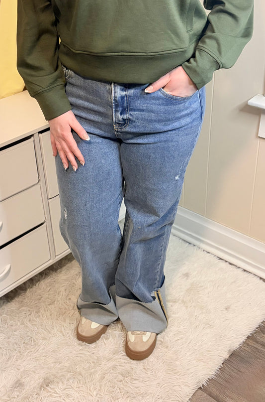 Risen Dark Wash Cuffed Denim