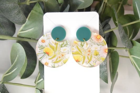 Embroidered Floral Summer Earrings