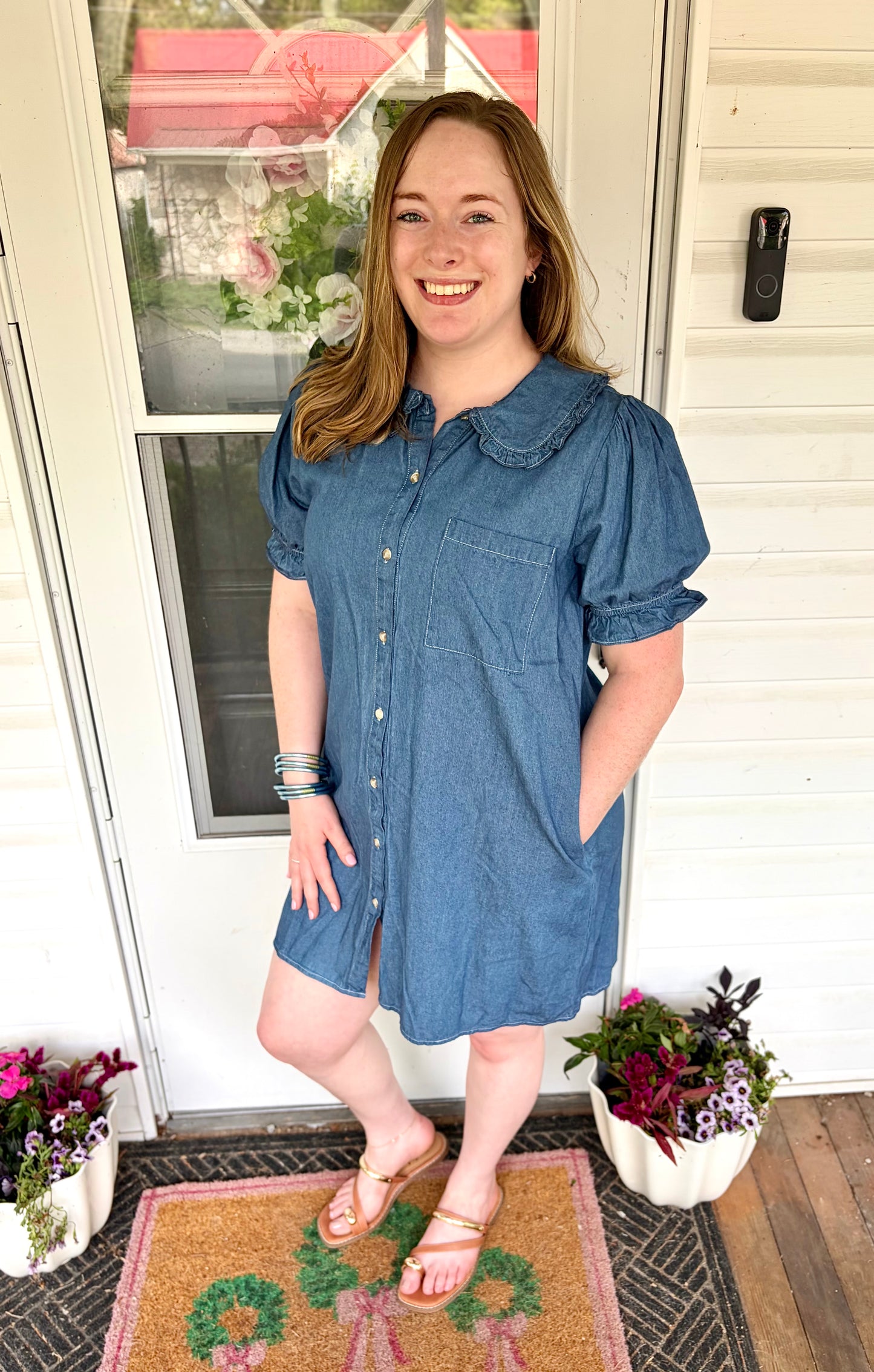 Collared Chambray Dress
