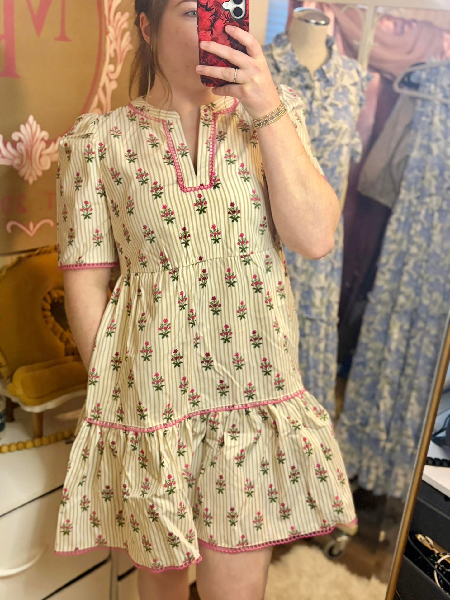 Mara Floral Striped Dress