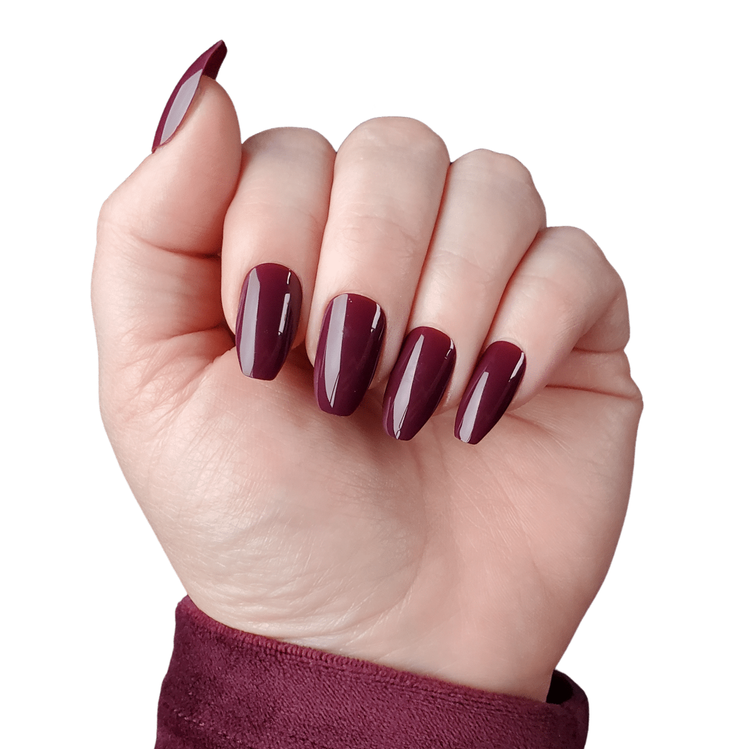 Burgundy Boss | Deep Red Reusable Artificial Press On Nails