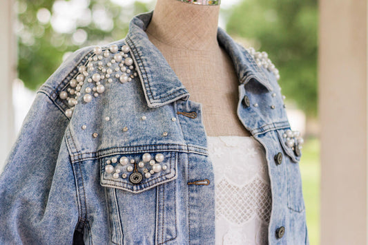 Pearl Studded Denim Jacket