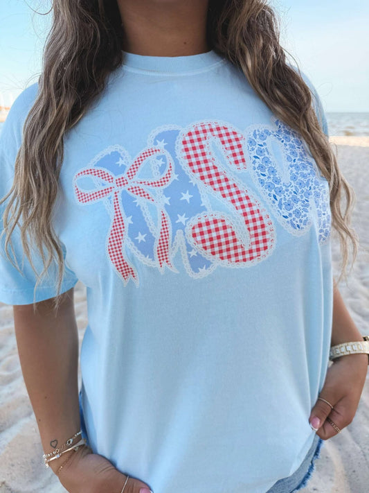 USA Bows + Gingham Tee