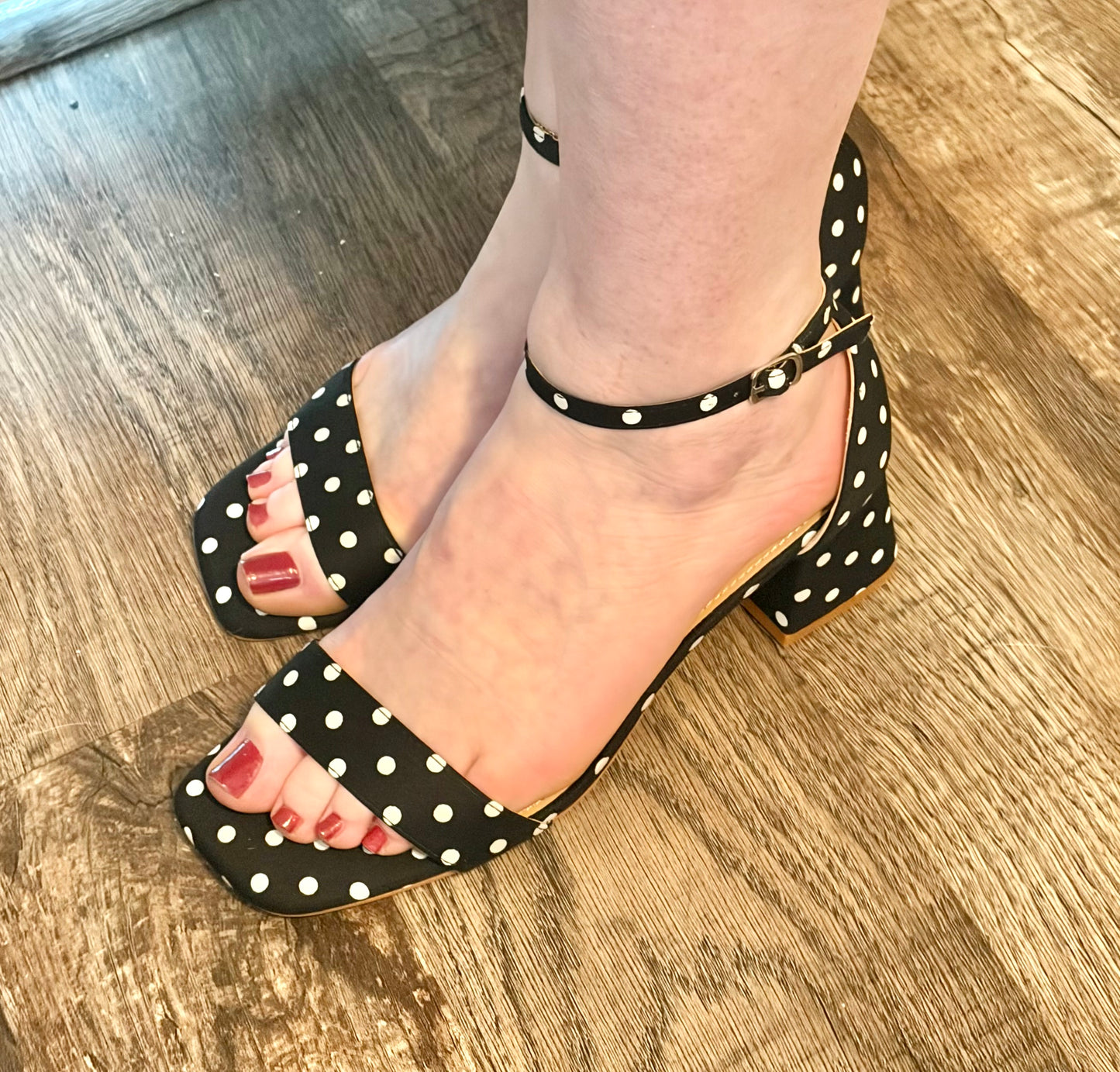 Polka Dot Block Heels