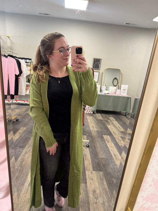 Wool Blend Duster Cardigan