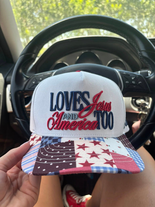 Loves Jesus & America Too Trucker Hat