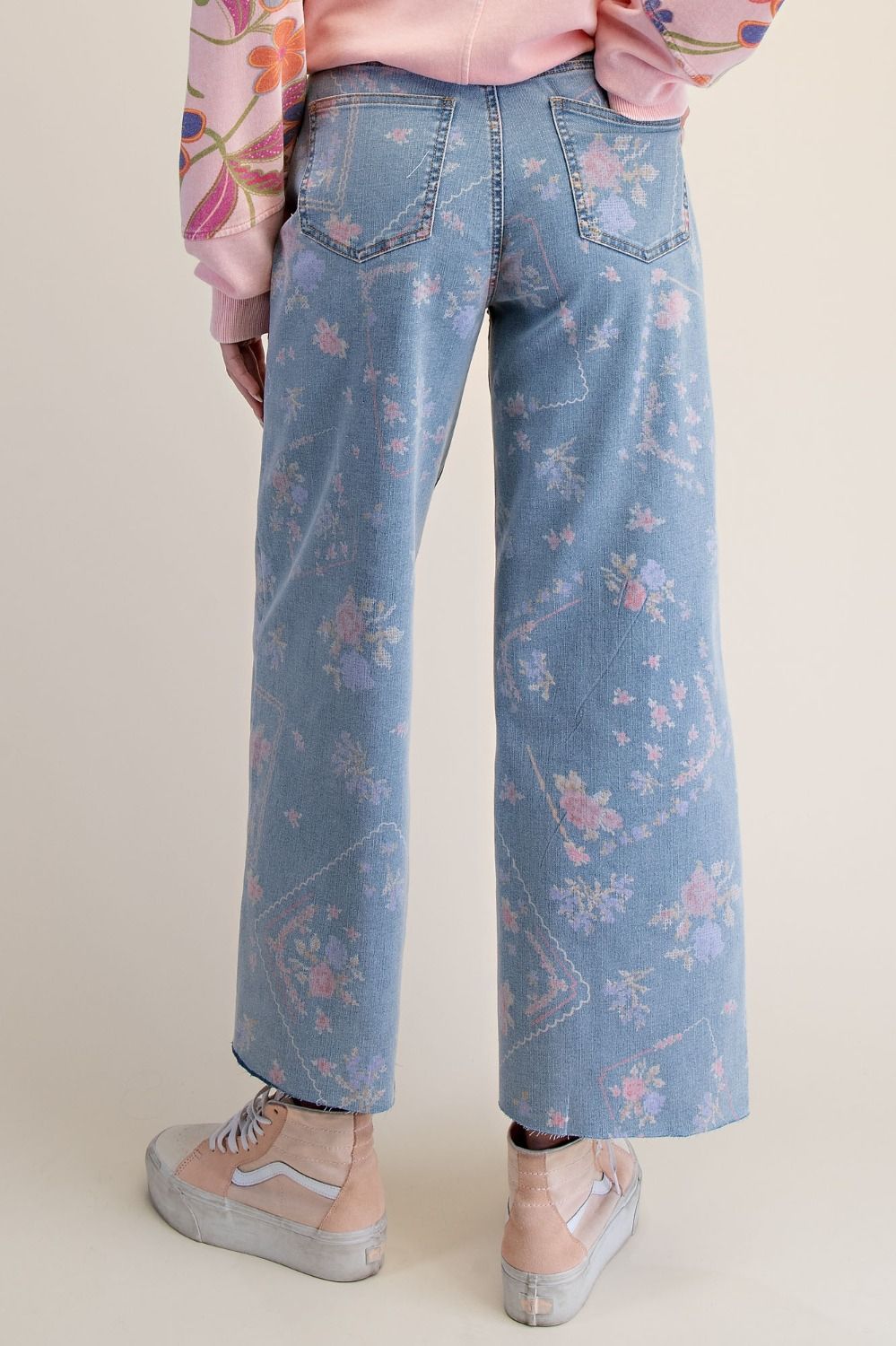 Floral Vintage Denim Jeans