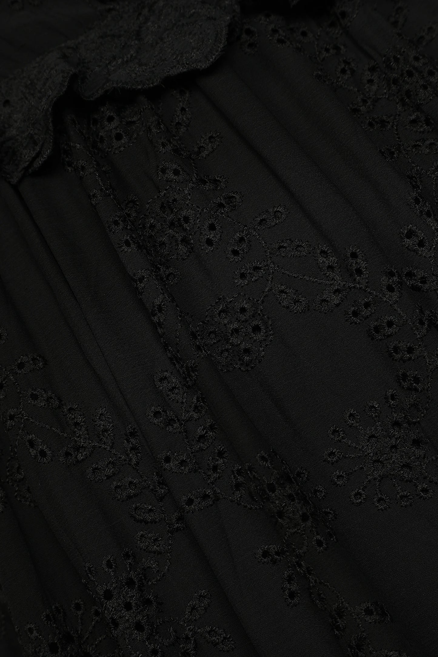 Black Eyelet Maxi Dress