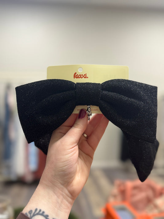 Black Glitter Hair Bow