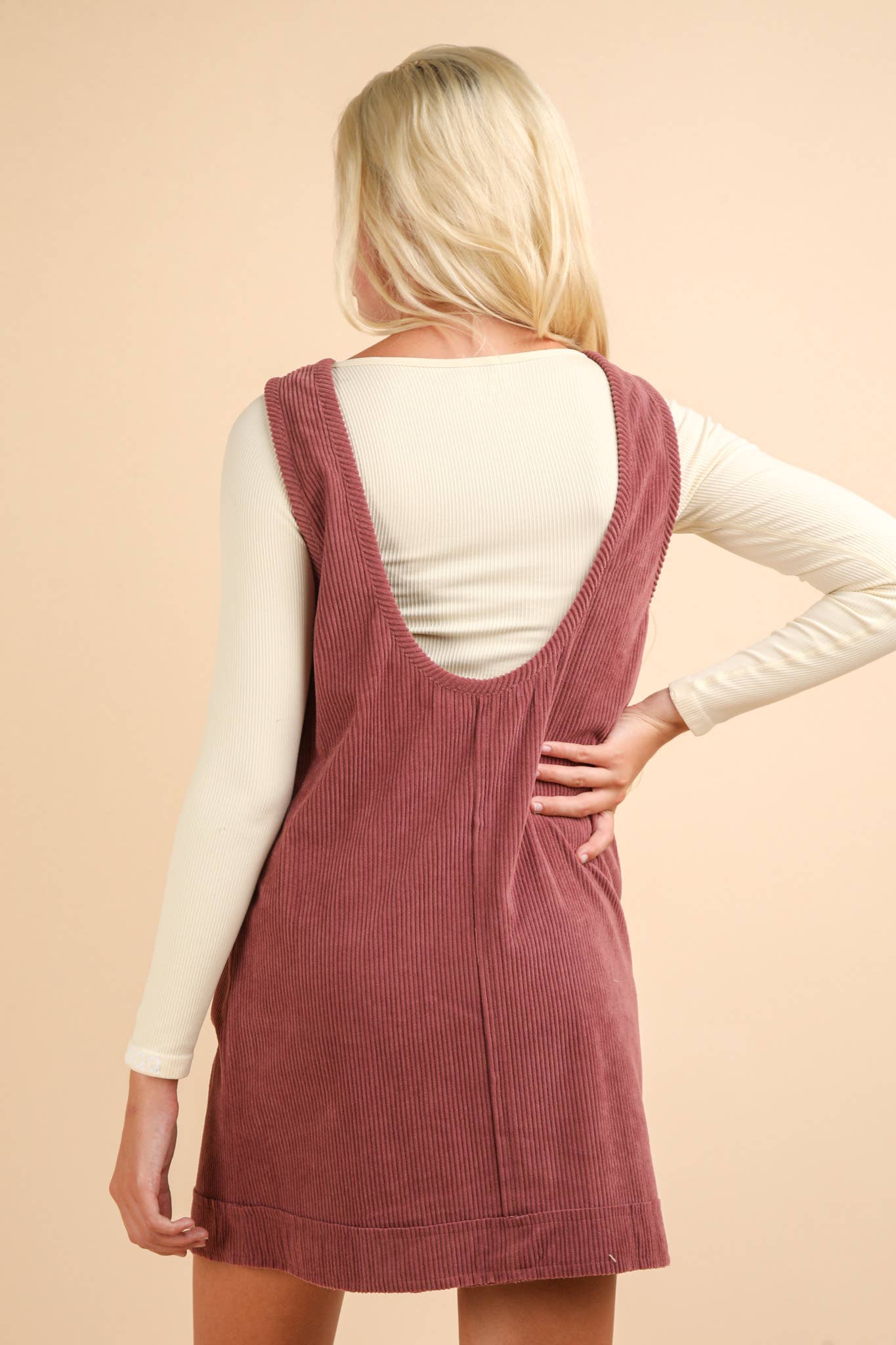 Corduroy Backless Casual Mini Dress