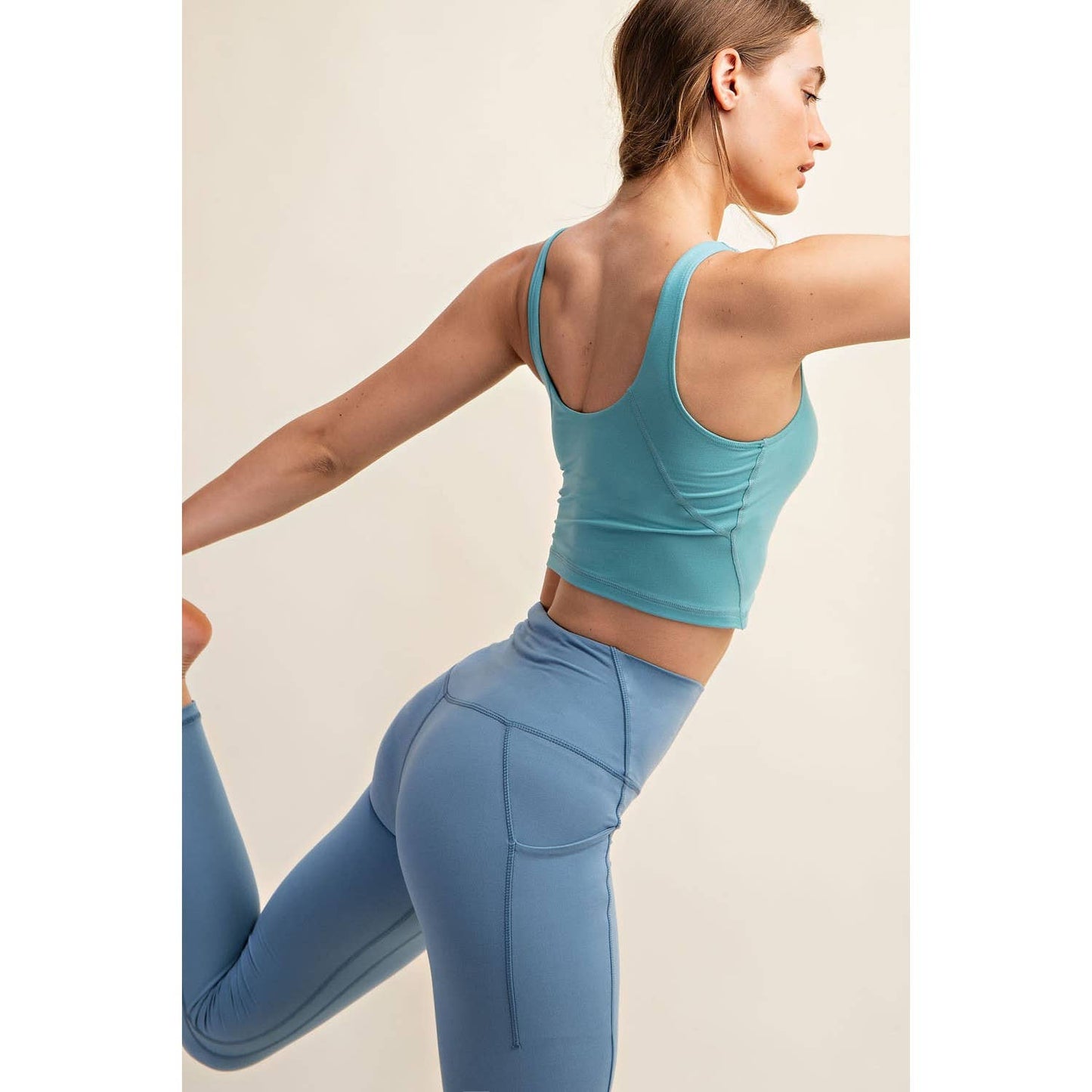 V NECK YOGA TOP: Java / S