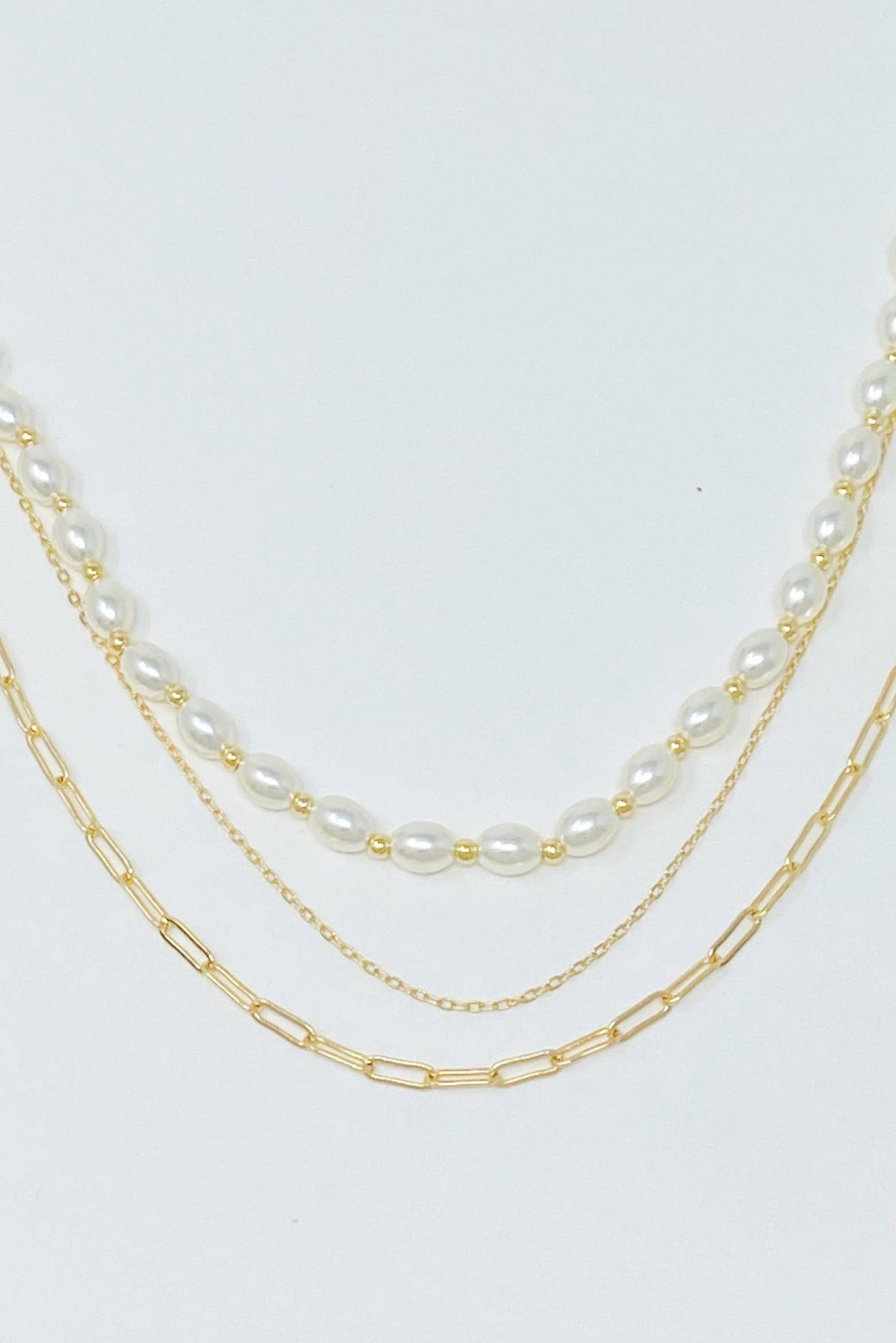 Layered Pearl And Chain Necklace