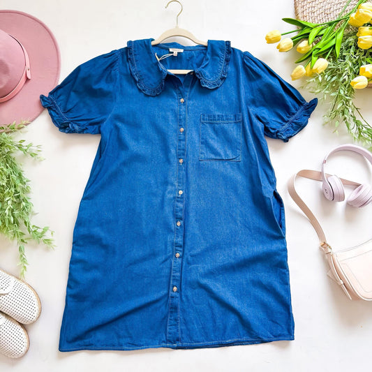 Collared Chambray Dress