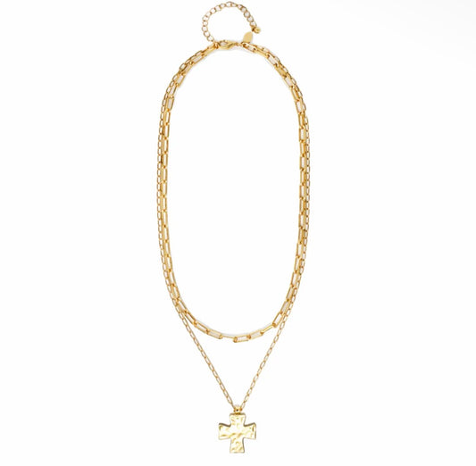 Hammered Cross Necklace