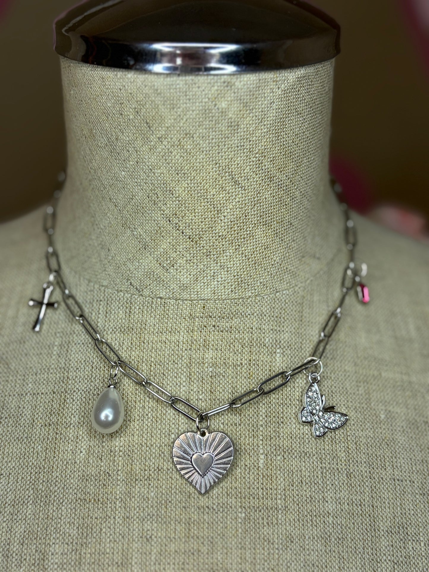 Stainless Steel Charm Necklace