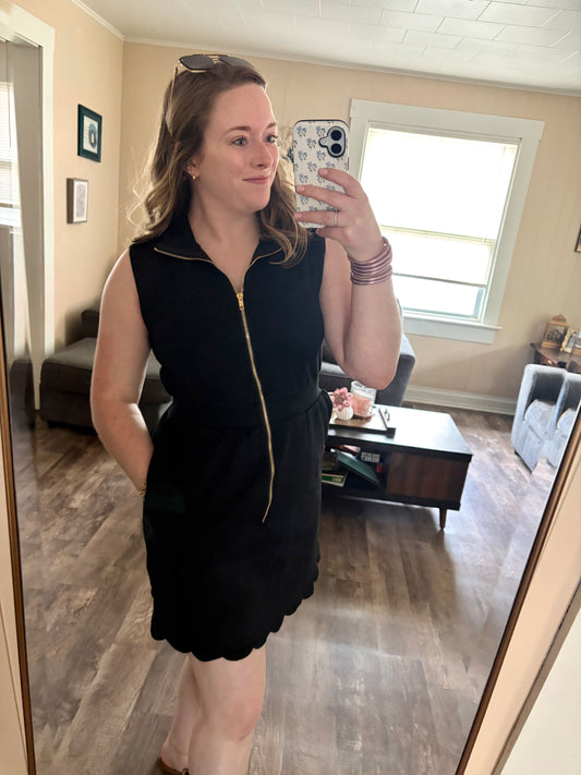 Scalloped Scuba Dress