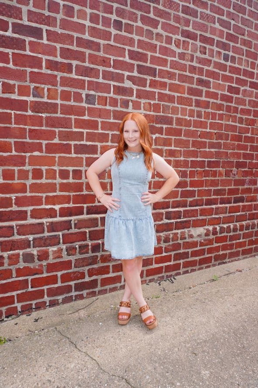 Ella Denim Flared Hem Dress